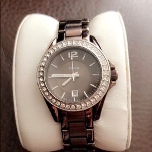 Fossil chocolate brown ceramic watch